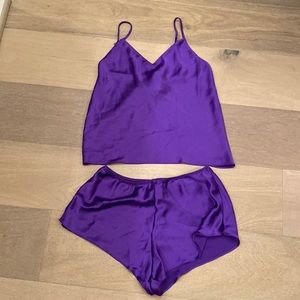 Victoria's Secret Purple Satin Sleepwear Set